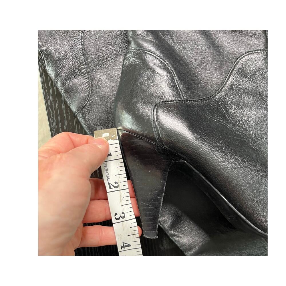 Guess 'Rumala' Black Leather Over the Knee Heeled Boots - Picture 9 of 11
